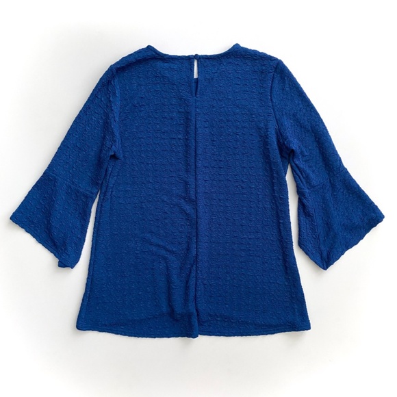 Calessa Nwt Textured Knit 3/4 Sleeve Tunic Blue Top - Picture 3 of 4